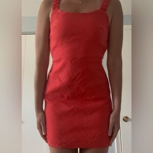 Super Cute Open Back Red Zara Mini Dress